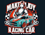 make lady t shirt racing car logo design