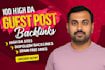 write high da guest post backlinks with SEO quality guest posting service