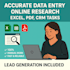 do precise data entry, formatting, and online research