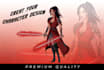 create superhero, scifi, fantasy character design