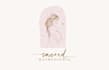 design modern celestial feminine reflects sacred beauty motherhood logo