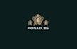 design stately monarch queen butterfly crown logo
