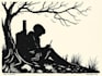 draw a portrait drawing in linocut illustration