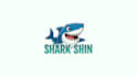 design shark mascot logo with express deliver