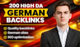 provide 200 da 90 dofollow guest post german backlinks