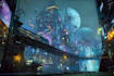 do cyberpunk futuristic city art