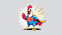 create hyper hen mascot logo with text with any file