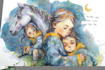 create watercolor children illustration
