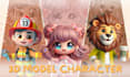 cute 3d characters for modeling, 3d printing, and games