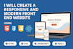 build a modern front end website using HTML CSS javascript and react