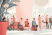 create an vector flat illustration people corporate art