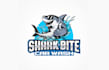 design shark bite car wash mascot logo