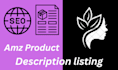 do amz product description listing