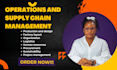 research and write on operations management and supply chain