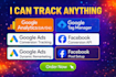setup google analytics 4, fb pixel, ads conversion, ga4 ecommerce tracking