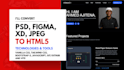 convert PSD, figma, image to responsive HTML, CSS, tailwind, js fast clean code