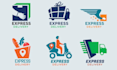 design unique delivery truck courier service logo