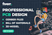 design a professional pcb layout and schematic for your electronics project