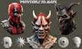 create custom 3d mask, 3d helmet cosplay mask stl for 3d printing