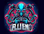 design esport mascot alien gaming logo