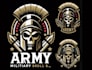do army military skull spartan helmet logo
