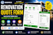 develop a multistep renovation form with payment and email summary