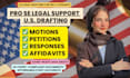 draft pro se legal documents for court representation