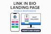 design a professional link in bio landing page for your brand
