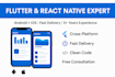 develop cross platform apps using flutter or react native