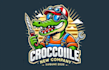 design mascot crocodile vintage badges logo
