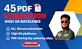 do 45 PDF submission backlinks to top document sharing sites
