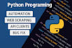 do web scraping, data scraping using python and selenium