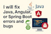 fix java, angular, or spring boot errors and bugs