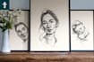 make scribble art, abstract line portrait