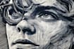 create a portrait print linocut style digital art