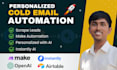 build personalized cold email automation using ai, make com and instantly
