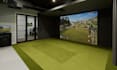 3d indoor golf simulator,neon led lights,mirrors,big screen,disco ball,hand bars