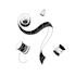 illustrate objects in a minimalist black and white style