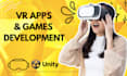 develop virtual reality app vr app augmented reality unity 3d game ar game app