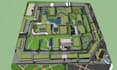 model and animate masterplan, 3d site urban townhouse plan, park, subdivision