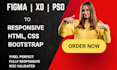 convert your PSD, or PDF into responsive HTML CSS bootstrap