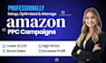 manage amazon PPC ads, optimize fba campaigns with lower acos and high roas