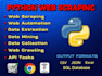 do python script, web scraping, automation, script with selenium python, script