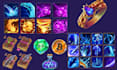 design 2d game icon hand drawn game asset, hand paint skill item, objects, props