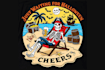 make surfboard halloween themed illustration skeletal beach logo