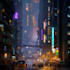 draw a cyberpunk futuristic city art