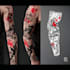 do premium trash polka design , sleeve tattoo