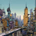 make a cyberpunk futuristic city art