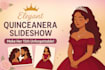 create an elegant quinceañera slideshow video with music