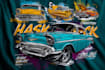 draw car racing illustration for t shirt design